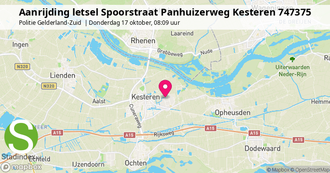 Aanrijding letsel Spoorstraat Panhuizerweg Kesteren 747375