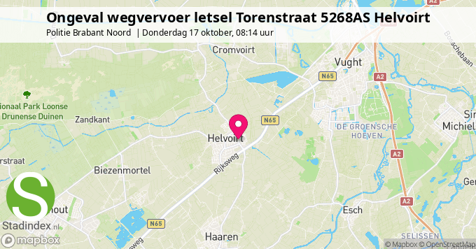 Ongeval wegvervoer letsel Torenstraat 5268AS Helvoirt