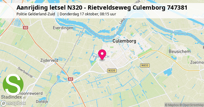 Aanrijding letsel N320 - Rietveldseweg Culemborg 747381