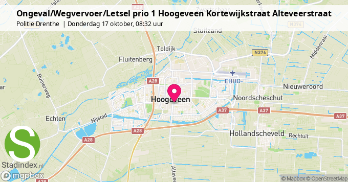 Ongeval/Wegvervoer/Letsel prio 1 Hoogeveen Kortewijkstraat Alteveerstraat