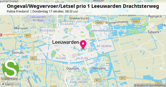 Ongeval/Wegvervoer/Letsel prio 1 Leeuwarden Drachtsterweg