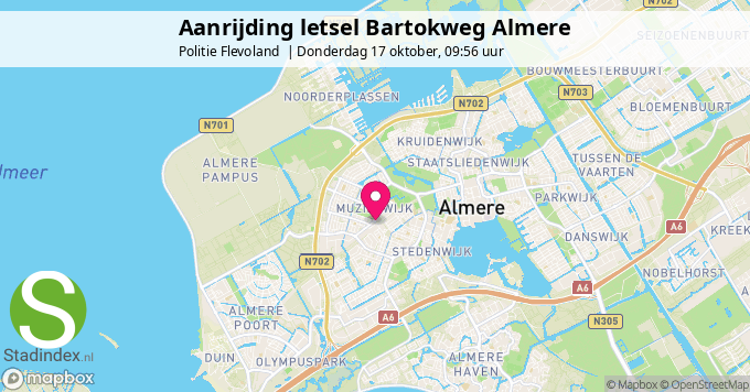 Aanrijding letsel Bartokweg Almere