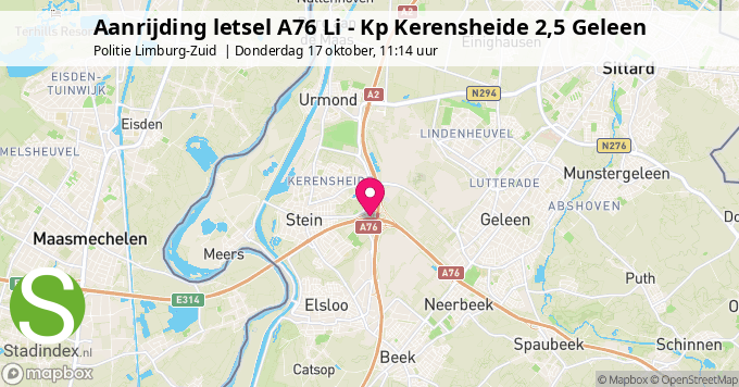 Aanrijding letsel A76 Li - Kp Kerensheide 2,5 Geleen