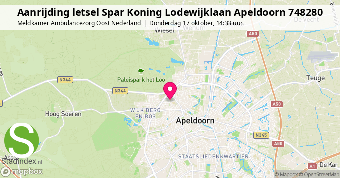 Aanrijding letsel Spar Koning Lodewijklaan Apeldoorn 748280