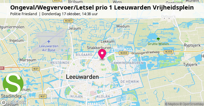 Ongeval/Wegvervoer/Letsel prio 1 Leeuwarden Vrijheidsplein