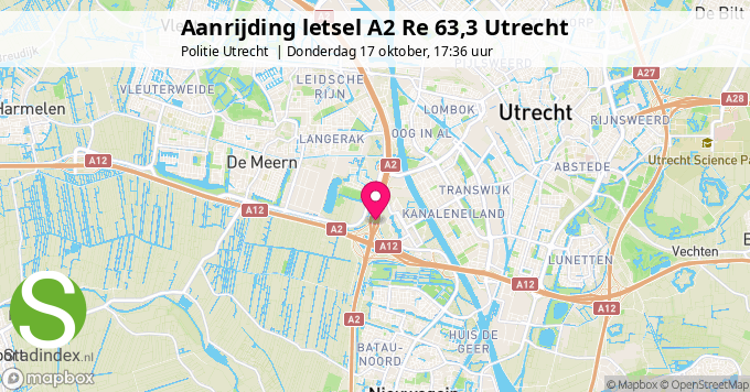 Aanrijding letsel A2 Re 63,3 Utrecht