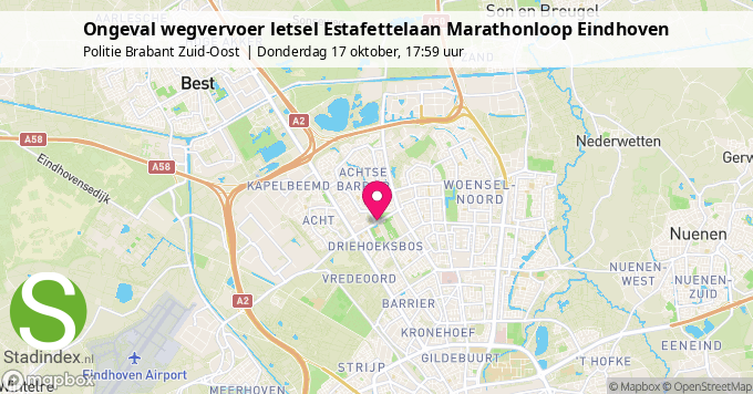 Ongeval wegvervoer letsel Estafettelaan Marathonloop Eindhoven