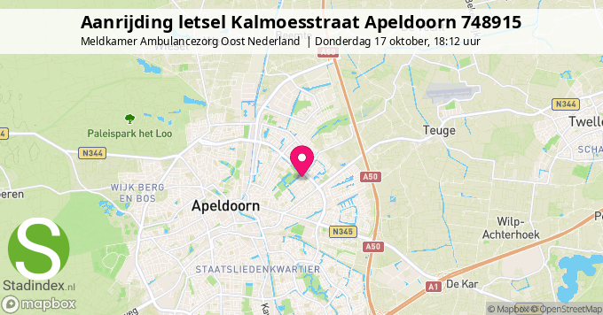 Aanrijding letsel Kalmoesstraat Apeldoorn 748915