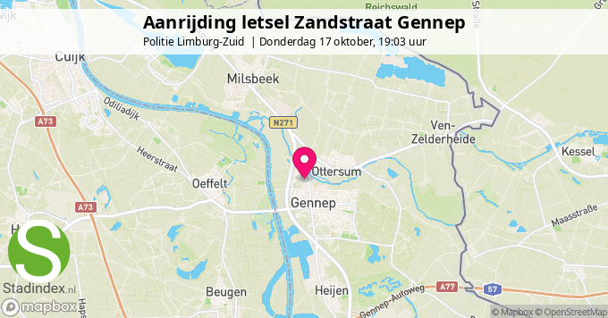 Aanrijding letsel Zandstraat Gennep