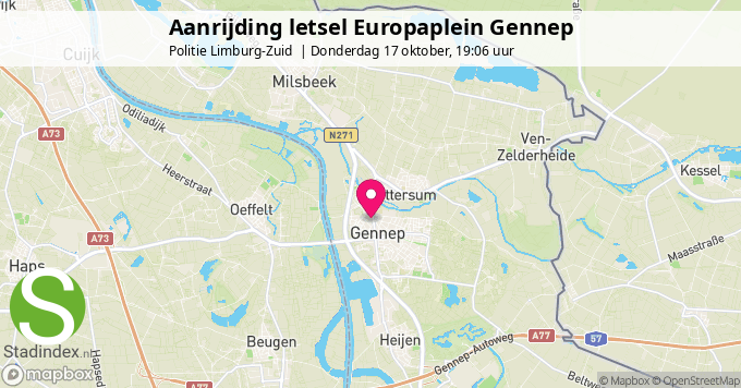 Aanrijding letsel Europaplein Gennep