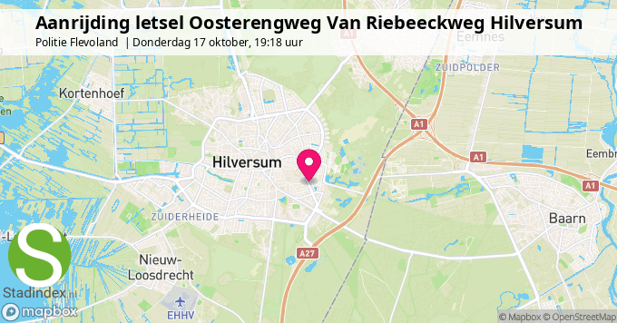 Aanrijding letsel Oosterengweg Van Riebeeckweg Hilversum