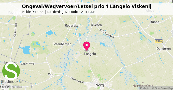 Ongeval/Wegvervoer/Letsel prio 1 Langelo Viskenij