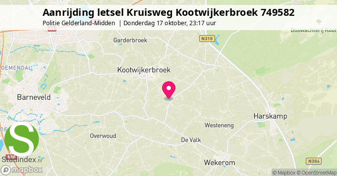 Aanrijding letsel Kruisweg Kootwijkerbroek 749582