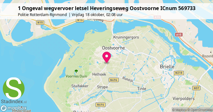 1 Ongeval wegvervoer letsel Heveringseweg Oostvoorne ICnum 569733