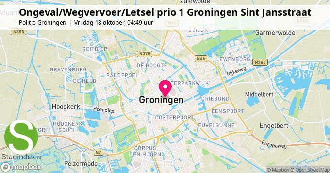 Ongeval/Wegvervoer/Letsel prio 1 Groningen Sint Jansstraat