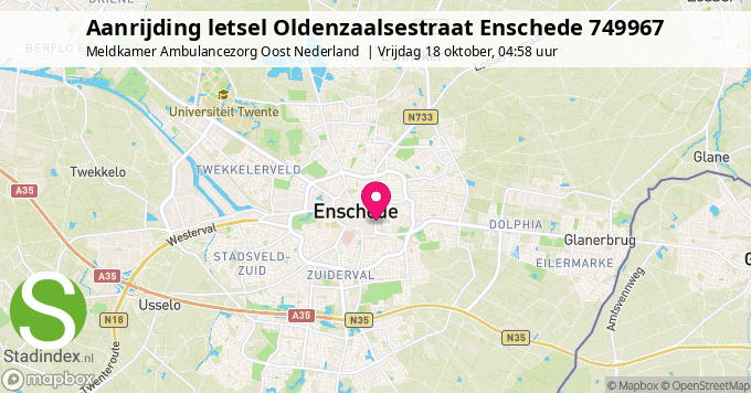 Aanrijding letsel Oldenzaalsestraat Enschede 749967