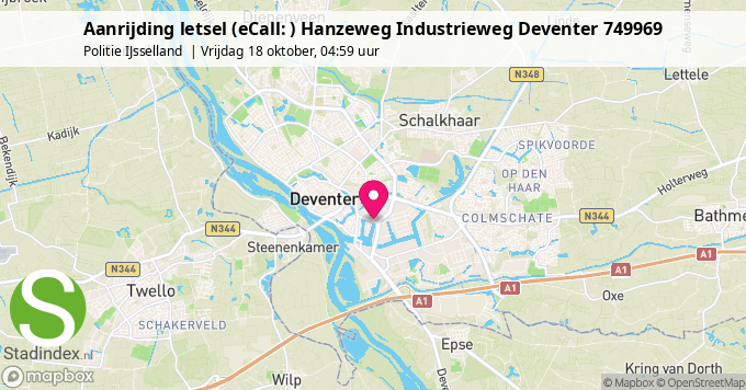 Aanrijding letsel (eCall: ) Hanzeweg Industrieweg Deventer 749969