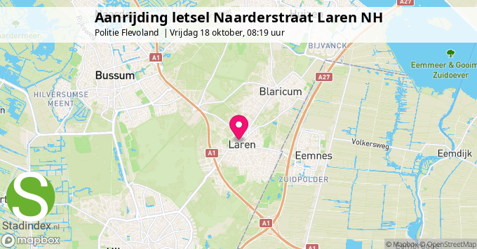 Aanrijding letsel Naarderstraat Laren NH