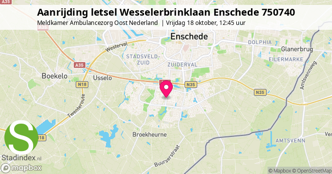 Aanrijding letsel Wesselerbrinklaan Enschede 750740