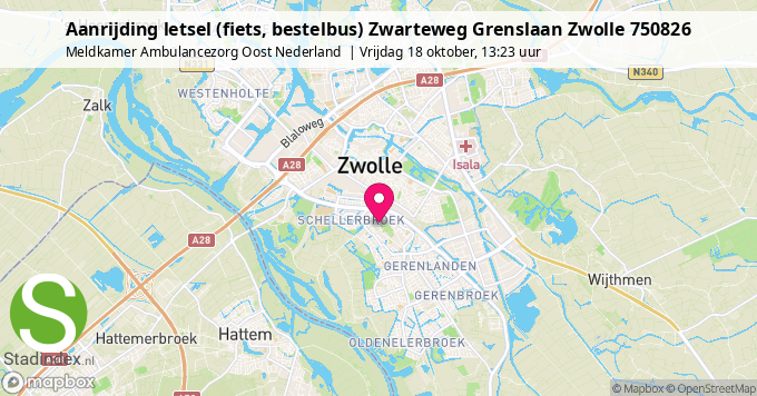 Aanrijding letsel (fiets, bestelbus) Zwarteweg Grenslaan Zwolle 750826