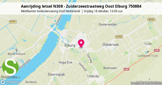 Aanrijding letsel N308 - Zuiderzeestraatweg Oost Elburg 750884