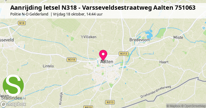 Aanrijding letsel N318 - Varsseveldsestraatweg Aalten 751063