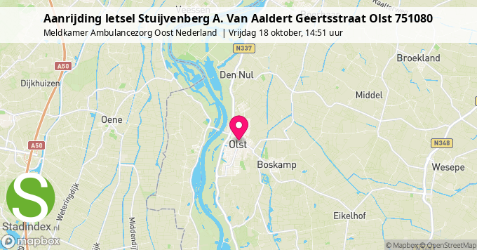 Aanrijding letsel Stuijvenberg A. Van Aaldert Geertsstraat Olst 751080