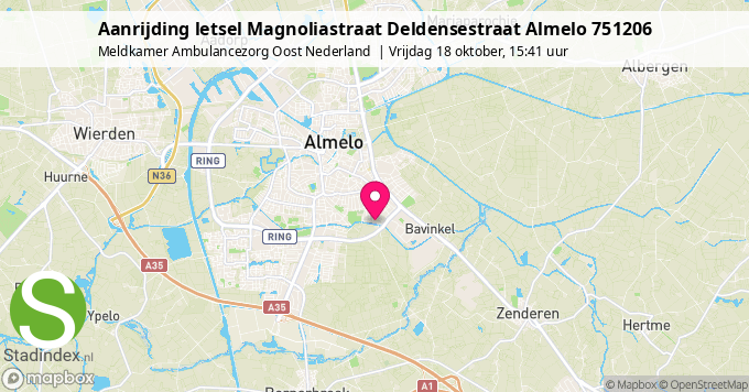 Aanrijding letsel Magnoliastraat Deldensestraat Almelo 751206