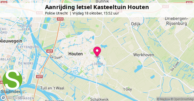 Aanrijding letsel Kasteeltuin Houten