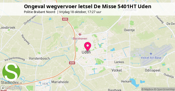 Ongeval wegvervoer letsel De Misse 5401HT Uden