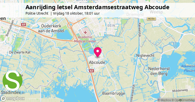 Aanrijding letsel Amsterdamsestraatweg Abcoude