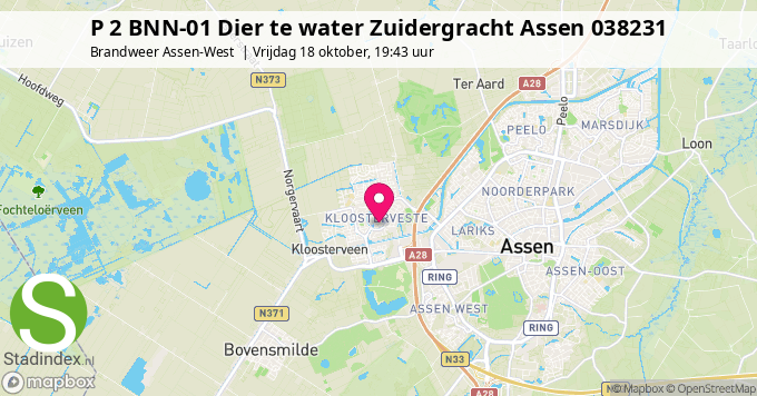 P 2 BNN-01 Dier te water Zuidergracht Assen 038231