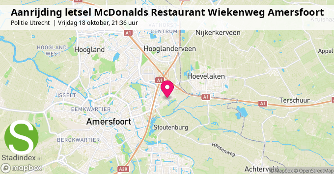 Aanrijding letsel McDonalds Restaurant Wiekenweg Amersfoort