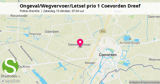 Ongeval/Wegvervoer/Letsel prio 1 Coevorden Dreef