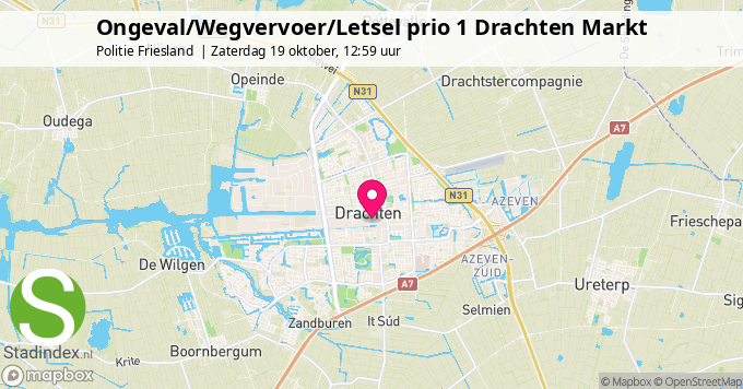 Ongeval/Wegvervoer/Letsel prio 1 Drachten Markt