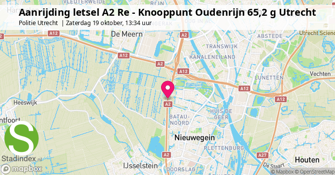 Aanrijding letsel A2 Re - Knooppunt Oudenrijn 65,2 g Utrecht