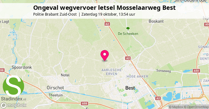 Ongeval wegvervoer letsel Mosselaarweg Best