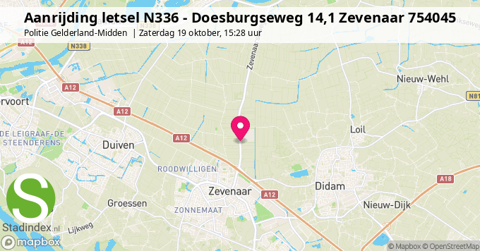 Aanrijding letsel N336 - Doesburgseweg 14,1 Zevenaar 754045