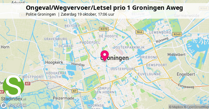 Ongeval/Wegvervoer/Letsel prio 1 Groningen Aweg