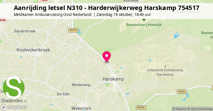 Aanrijding letsel N310 - Harderwijkerweg Harskamp 754517