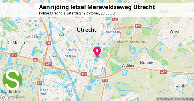 Aanrijding letsel Mereveldseweg Utrecht