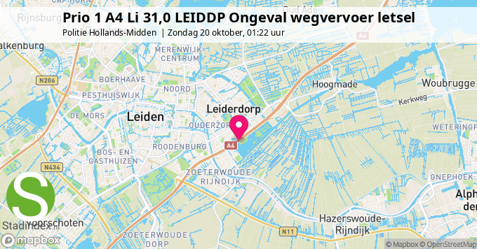 Prio 1 A4 Li 31,0 LEIDDP Ongeval wegvervoer letsel