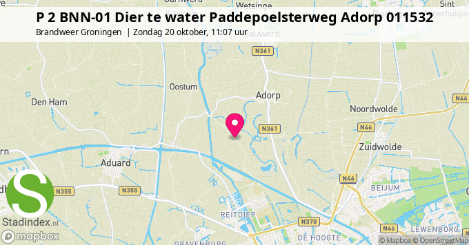 P 2 BNN-01 Dier te water Paddepoelsterweg Adorp 011532