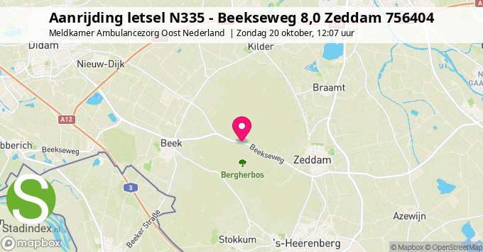 Aanrijding letsel N335 - Beekseweg 8,0 Zeddam 756404