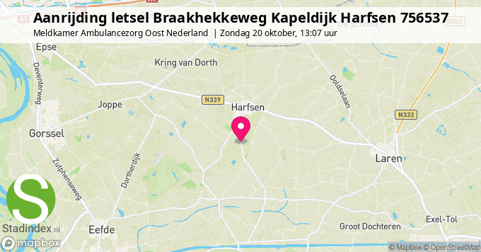 Aanrijding letsel Braakhekkeweg Kapeldijk Harfsen 756537