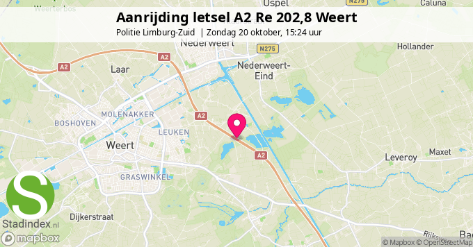 Aanrijding letsel A2 Re 202,8 Weert