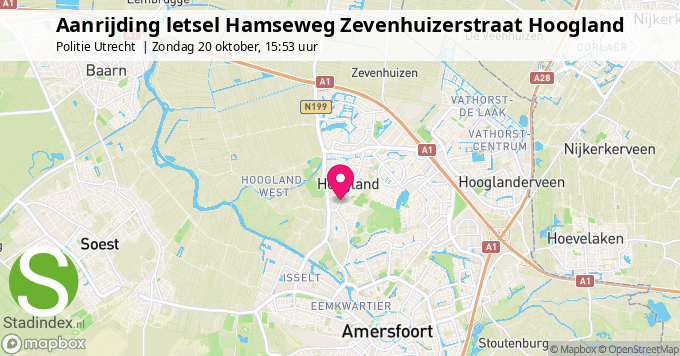 Aanrijding letsel Hamseweg Zevenhuizerstraat Hoogland