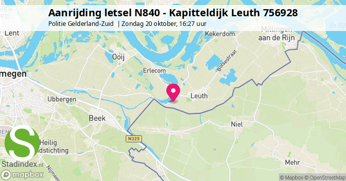 Aanrijding letsel N840 - Kapitteldijk Leuth 756928