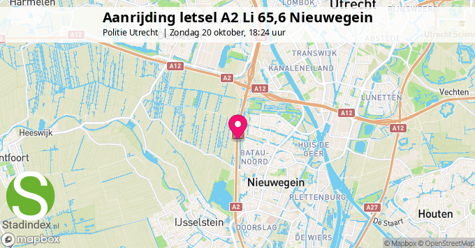 Aanrijding letsel A2 Li 65,6 Nieuwegein