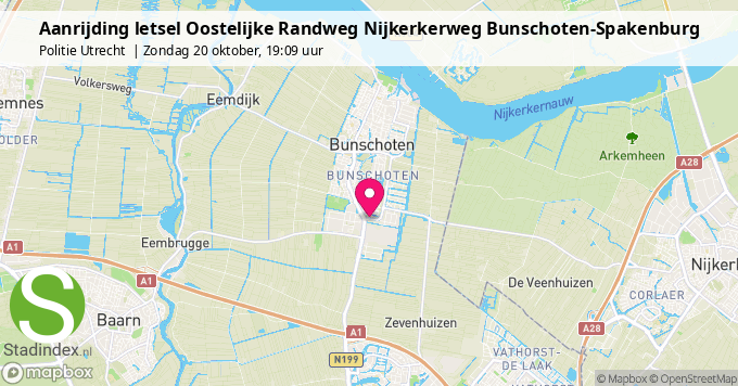 Aanrijding letsel Oostelijke Randweg Nijkerkerweg Bunschoten-Spakenburg